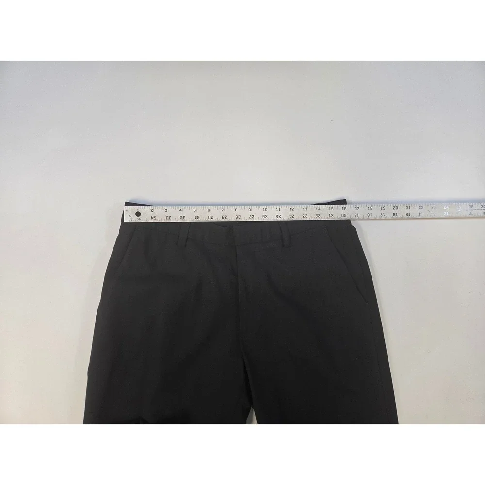 Banana‎ Republic Dawson Men 33x34 Black Wool Lycra Blend Straight Dress Pants